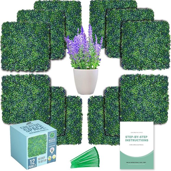 Indoor Outdoor Greenery Backdrop - 12 Pcs 20”x20” - Picture 2 of 2